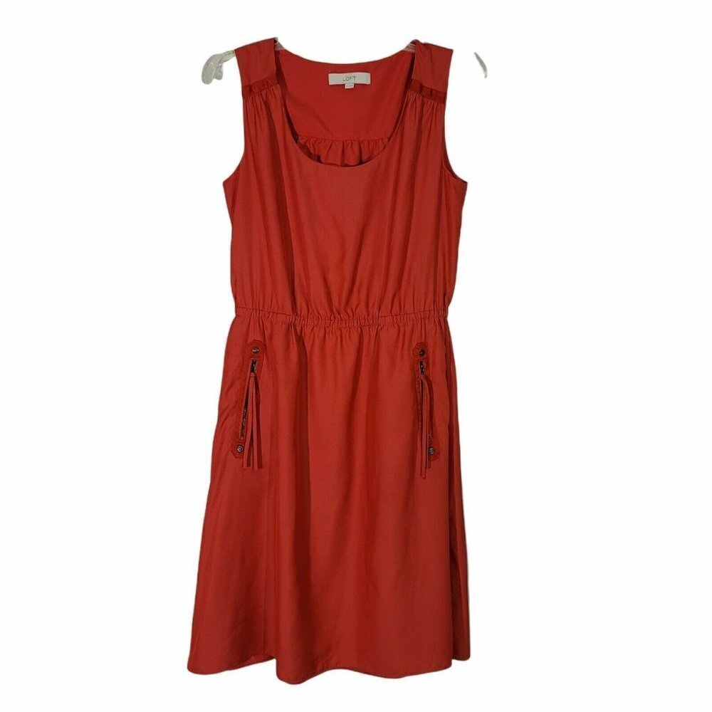 Ann Taylor Loft Dark Pink Sleeveless Silky Polyest